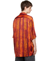 Chemise à manches longues imprimée rouge Acne Studios