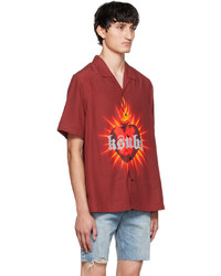 Chemise à manches longues imprimée rouge Ksubi