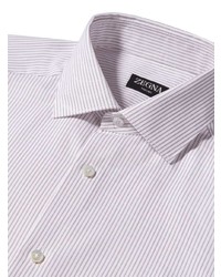 Chemise à manches longues imprimée rouge Zegna