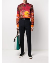 Chemise à manches longues imprimée rouge Etro