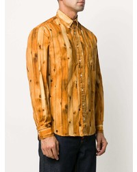 Chemise à manches longues imprimée tabac Gitman Vintage