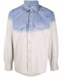 Chemise à manches longues imprimée tie-dye bleu clair Isabel Marant