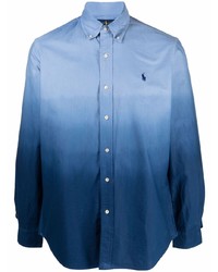 Chemise à manches longues imprimée tie-dye bleu clair Polo Ralph Lauren