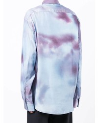 Chemise à manches longues imprimée tie-dye bleu clair Oamc