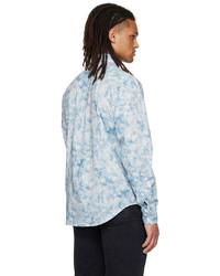 Chemise à manches longues imprimée tie-dye bleu clair Naked & Famous Denim