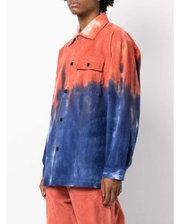 Chemise à manches longues imprimée tie-dye multicolore Henrik Vibskov