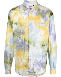 Chemise à manches longues imprimée tie-dye multicolore Gcds