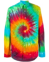 Chemise à manches longues imprimée tie-dye multicolore Gitman Vintage