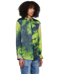 Chemise à manches longues imprimée tie-dye multicolore MSGM