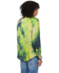 Chemise à manches longues imprimée tie-dye multicolore MSGM