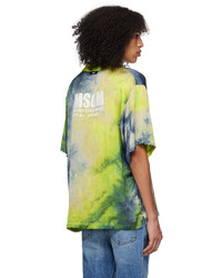 Chemise à manches longues imprimée tie-dye multicolore MSGM