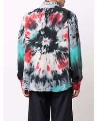 Chemise à manches longues imprimée tie-dye multicolore Mauna Kea