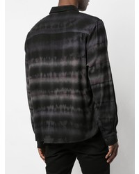 Chemise à manches longues imprimée tie-dye noire Amiri