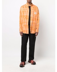 Chemise à manches longues imprimée tie-dye orange Kenzo