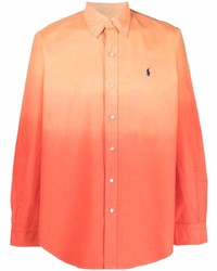 Chemise à manches longues imprimée tie-dye orange Polo Ralph Lauren
