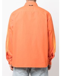 Chemise à manches longues imprimée tie-dye orange MSGM