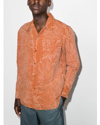 Chemise à manches longues imprimée tie-dye orange Pronounce