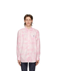 Chemise à manches longues imprimée tie-dye rose