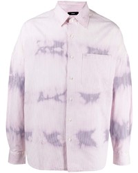 Chemise à manches longues imprimée tie-dye rose Diesel