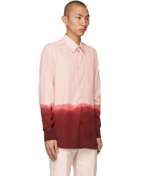 Chemise à manches longues imprimée tie-dye rose Alexander McQueen