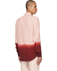 Chemise à manches longues imprimée tie-dye rose Alexander McQueen