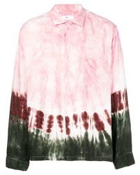 Chemise à manches longues imprimée tie-dye rose Toga Virilis