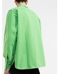 Chemise à manches longues imprimée tie-dye verte MSGM