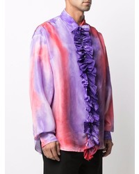 Chemise à manches longues imprimée tie-dye violet clair Marni