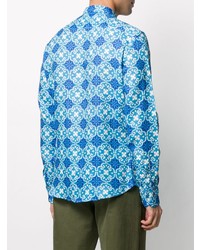 Chemise à manches longues imprimée turquoise PENINSULA SWIMWEA