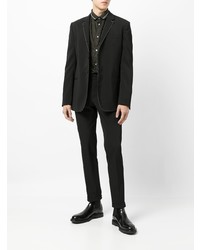 Chemise à manches longues imprimée vert foncé Emporio Armani