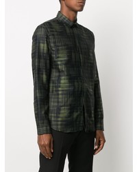 Chemise à manches longues imprimée vert foncé Costumein