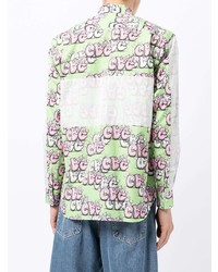 Chemise à manches longues imprimée vert menthe Comme Des Garcons SHIRT