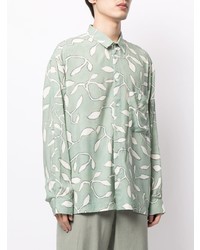 Chemise à manches longues imprimée vert menthe Jacquemus