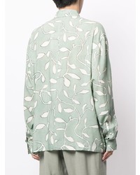 Chemise à manches longues imprimée vert menthe Jacquemus