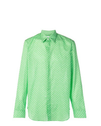 Chemise à manches longues imprimée vert menthe Maison Margiela