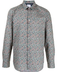 Chemise à manches longues imprimée vert menthe PS Paul Smith