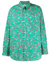 Chemise à manches longues imprimée verte Isabel Marant