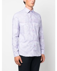 Chemise à manches longues imprimée violet clair Etro