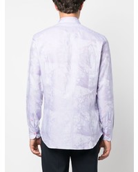 Chemise à manches longues imprimée violet clair Etro