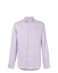 Chemise à manches longues imprimée violet clair Canali