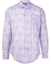 Chemise à manches longues imprimée violet clair D'urban