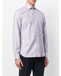 Chemise à manches longues imprimée violet clair Canali
