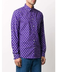 Chemise à manches longues imprimée violette Kenzo
