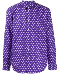 Chemise à manches longues imprimée violette Kenzo