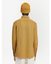 Chemise à manches longues jaune Zegna