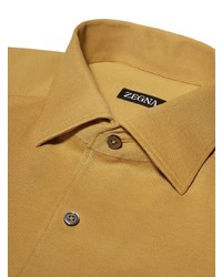 Chemise à manches longues jaune Zegna