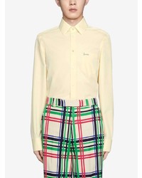 Chemise à manches longues jaune Gucci