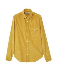 Chemise à manches longues jaune Mango