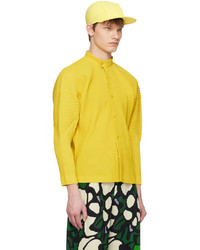 Chemise à manches longues jaune Homme Plissé Issey Miyake