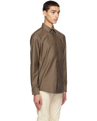 Chemise à manches longues marron clair BOSS